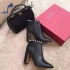 Valentino Rockstud Leather Point-Toe Booties